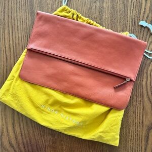 Minor History Red Leather Clutch